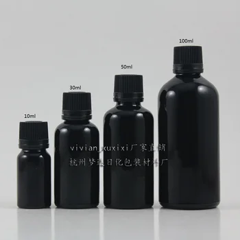 

10ml shiny black Glass Essential Oil Bottle With black burglarproof screw cap. Essential Oil Container