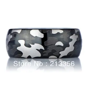 

Free Shipping Buy Cheap Price Jewelry USA Brazil Russia HOT Selling 8MM Mens Black Dome Camouflage New Tungsten Wedding Ring