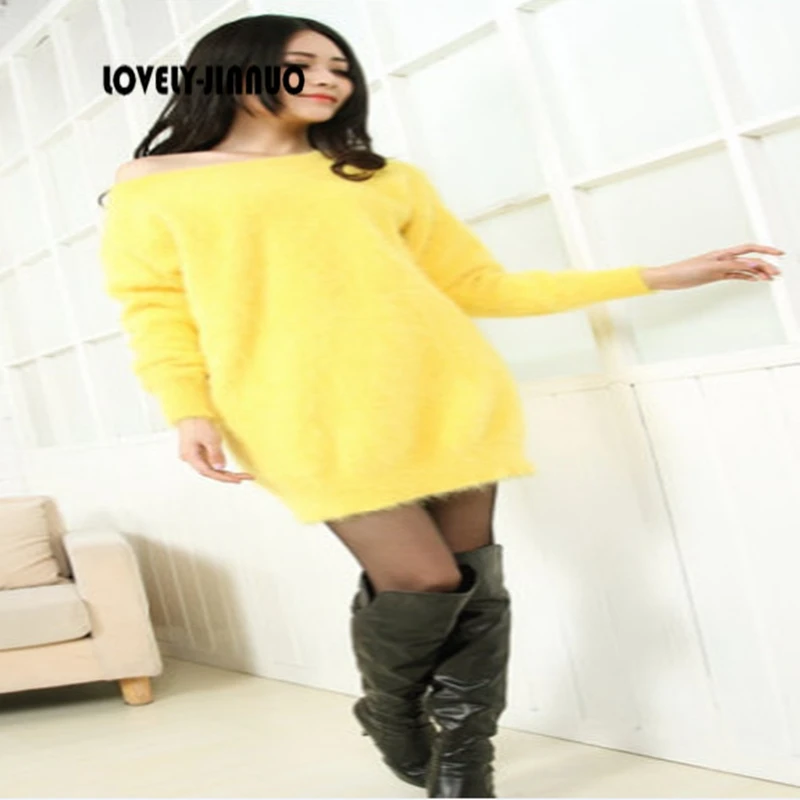 

New female genuine mink cashmere sweater women pure mink cashmere pullover sweater 100% cashmere coat free shipping S56