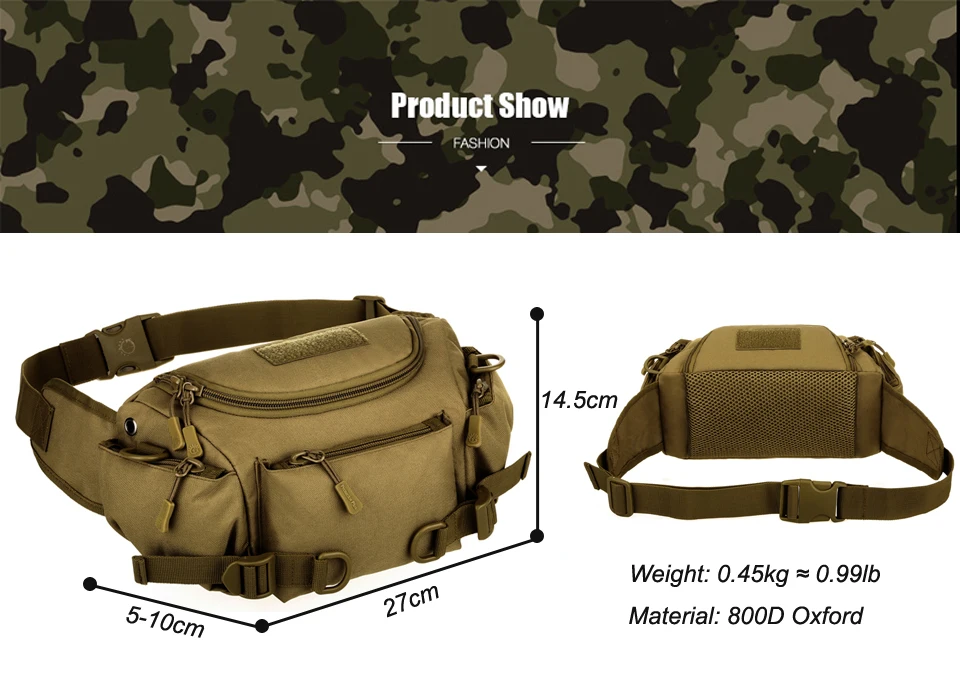 Водонепроницаемая тактическая поясная сумка, военная поясная сумка, поясная сумка, сумка для повседневной жизни, походов, альпинизма, рыбалки на открытом воздухе