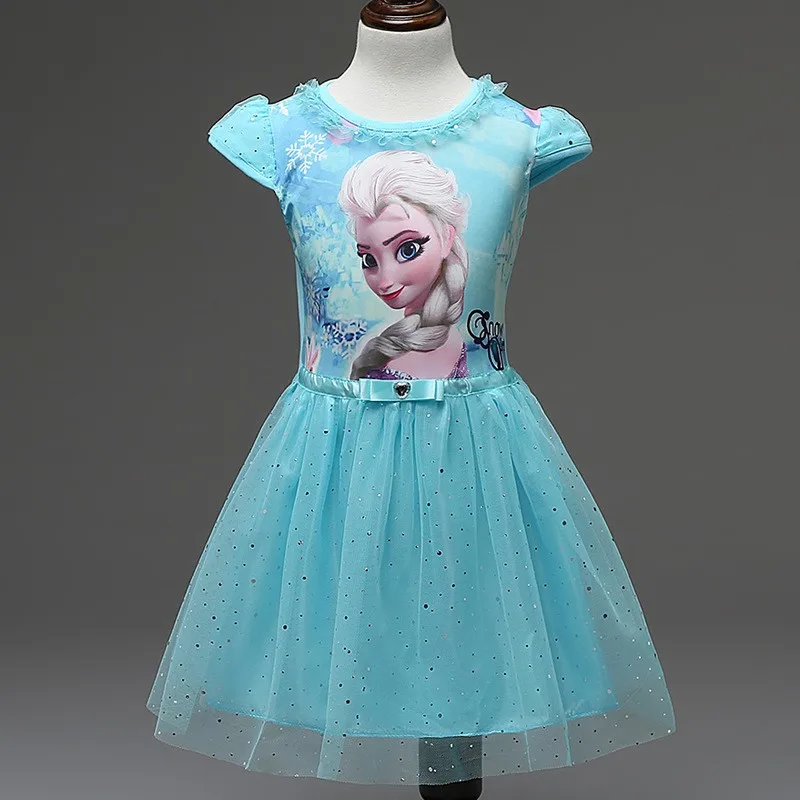 Платье для девочек летний бренд одежды для девочек дошкольного возраста кружевные блестки платье Принцессы Анны и Эльзы ролевые костюмы Снежной Королевы и для вечеринки Хэллоуин
