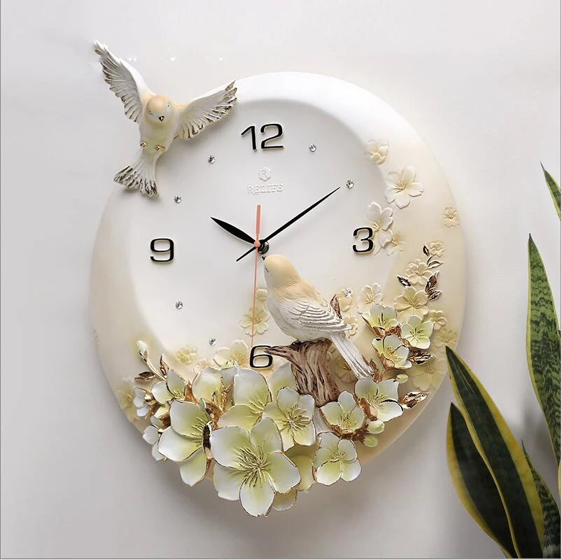  Modern Resin Decorative Wall Clock Wall Hanging Crafts Decoration Bedroom Creative Wall Clock Ornam - 32900297962