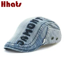 Который в душе Ретро берет Кепка для мужчин Джинсовая Шляпа летний козырек джинсовая Кепка Gorras Planas плоская кепка Регулируемая Мужская boina bone