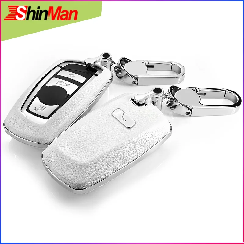 ShinMan Высококачественная коровья кожа Смарт дистанционные брелки для ключей дистанционный ключ автомобиля чехол для ключа чехол для BMW, Возраст 1, 2, 3, 4, 5, 6, 7, серия X3 X4 ключ крышка