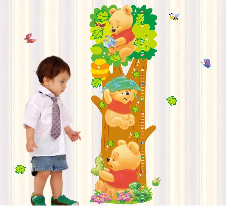 

Winnie the Pooh Tigger Animal Cartoon Height Wall Stickers For Kids Rooms Height Measure Chart Wall Decals Stickers