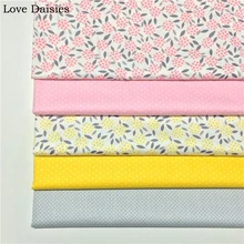 Хлопок саржевая ткань розовый желтый одуванчик цветы цветочный серый горошек Ткань для DIY кроватки постельные принадлежности Одежда Подушка Декор ручной работы