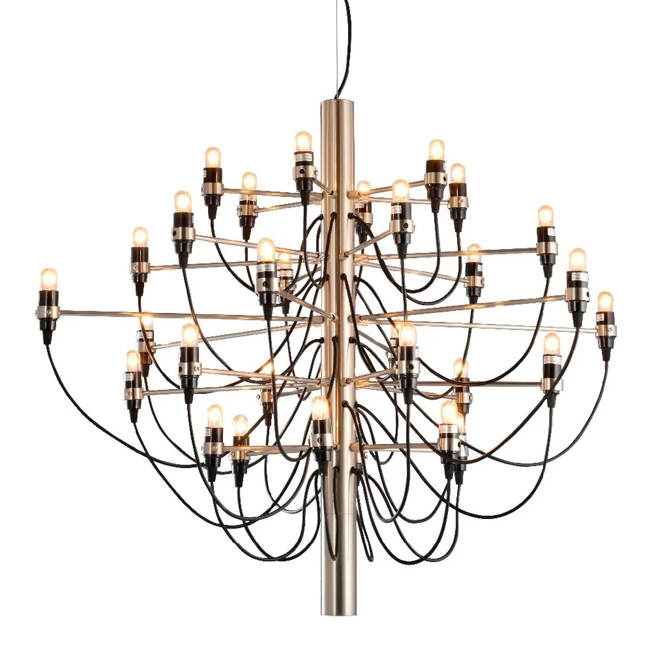 Gold Chrome Gino Sarfatti Chandelier 18 30 50 Bulbs Modern Home Gold Chrome Gino Sarfatti Chandelier 18 30 50 Bulbs Modern Home Decoration Lighting Living Room Luminaire 100 240v In Chandeliers From Lights