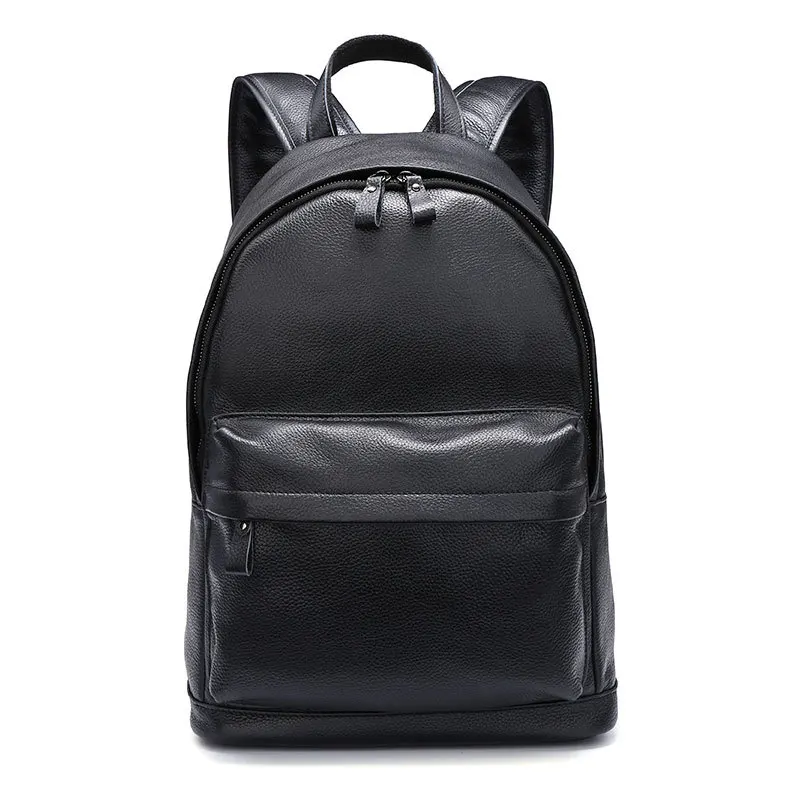 

New 16 inch Genuine Leather Backpack Men Backpack Fashion Male School Backpack Travel Bag Large Leather rucksack big brown/Black