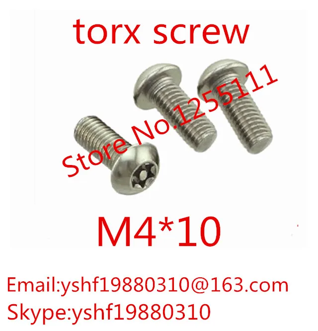 

100pcs/lot ISO7380 M4 x 10 M4*10 A2 Stainless Steel Torx Button Head Tamper Proof Security Screw Screws