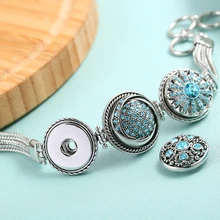 Новинка года; классические Посеребренная Регулируемая DIY Кнопка Браслеты-талисманы для свадьбы Для женщин Fit 18/20 мм Кнопка оснастка ювелирной-B5