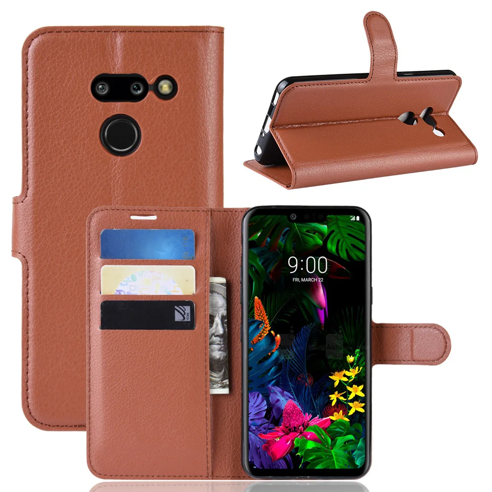 50 шт./лот личи зерна флип из искусственной кожи чехол для LG G8 ThinQ/K40/Stylo 5 личи зерна телефона