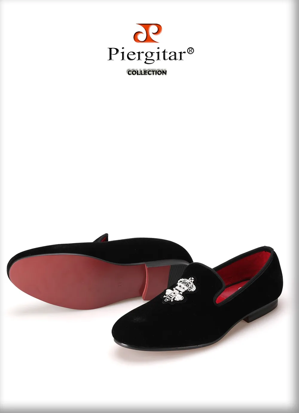 Piergitar/мужские бархатные туфли с вышивкой пчелы из индийского шелка Модные мужские лоферы, свадебные и вечерние мужские туфли мужская обувь на плоской подошве, размеры США 4-17