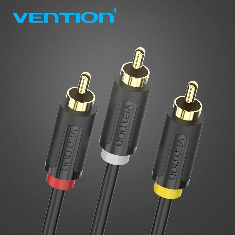 

Vention 3 RCA To 3RCA Cable Gold Plated Male to Male AV Cable 1m 1.5m 2m RCA Connector Video Cable For STB DVD TV VCD Blueplayer