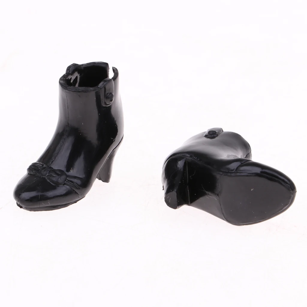 2 Pairs Lovely Waterproof High Heels Shoes for Neo Blythe Dolls Clothing Accessory Pink & Black