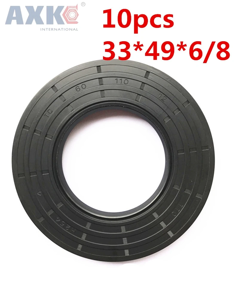 Axk 10Pcs Tc 33X49X6 33X49X8 33 X49 Paraolio Scheletro 33*49*6 33*49*8 Guarnizioni Di Alta Qualità Guarnizioni Radiali Dell'Albero