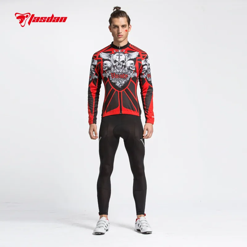 

Tasdan Mens Winter Jacket Cycling Wear Cycling Jersey Sets 3D Slim Cutting Long Sleeve Cycling Suit and Tight Pant