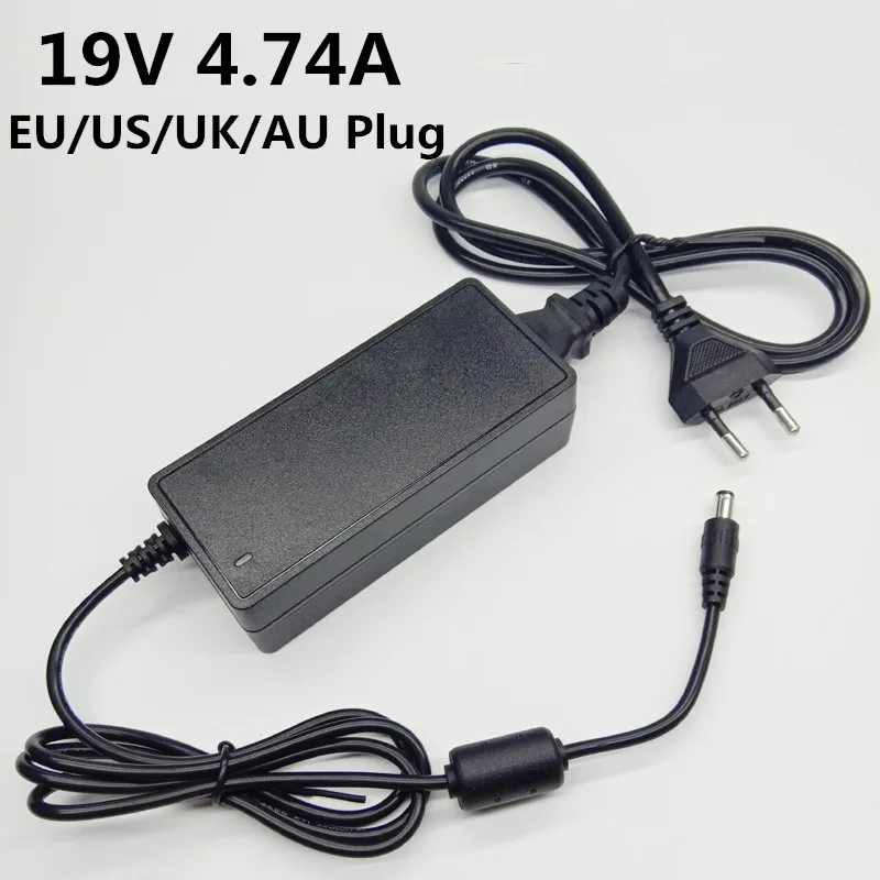 

19V 4.74A AC 100V-240V Converter 19 volt universal power adapter EU US UK AU plug DC 19 V Power Supply 5.5mmx2.1-2.5mm