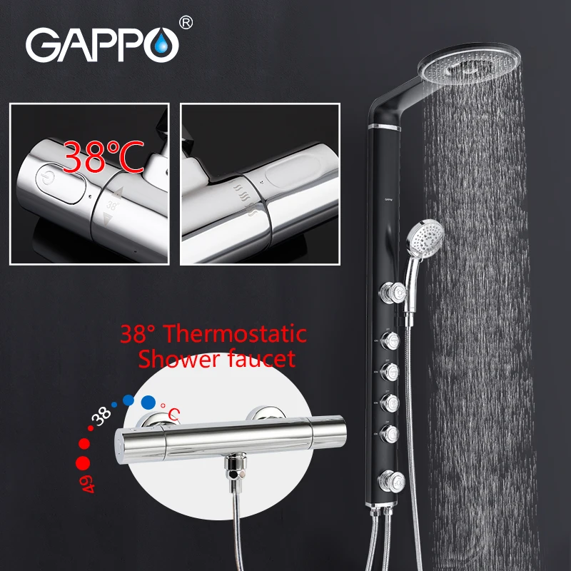 

GAPPO Shower Faucets thermostatic shower thermostatic faucet black Shower Faucet ABS Panel bathroom mixer shower