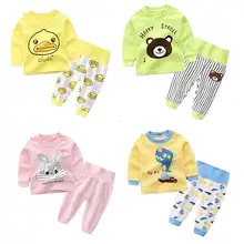 Новинка; осенне-зимнее хлопковое нижнее белье с длинными рукавами; осенние пижамы; одежда для малышей; штаны с высокой талией для защиты живота; нижнее белье