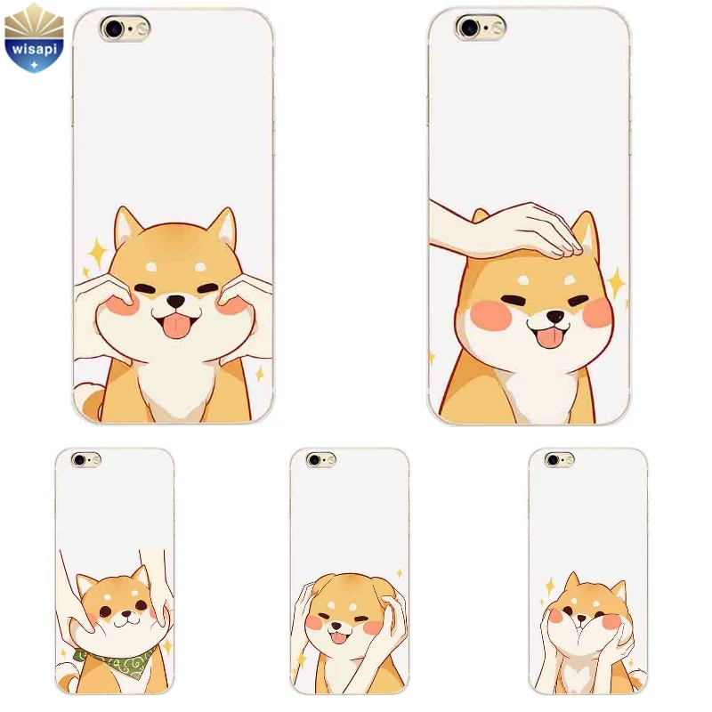 Чехол для iPhone 6/6S чехол 4 7 дюйма 6 Plus 5 6S мягкий из ТПУ с рисунком Шиба-дизайна |
