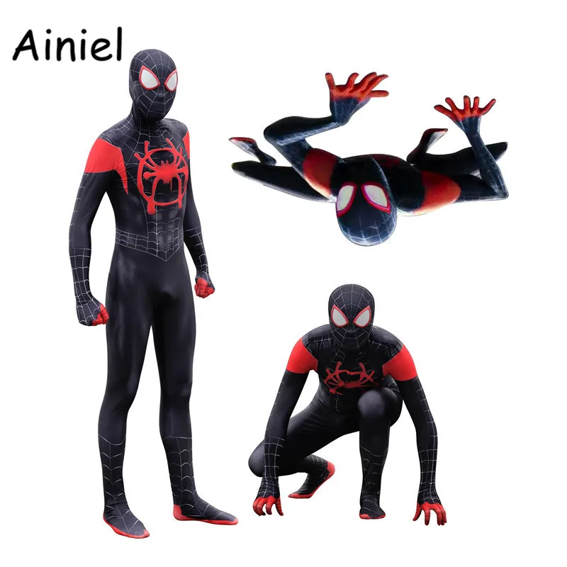 

Spider Man: Into the Spider-Verse Miles Morales Costume Peter Parker Cosplay Superhero Zentai Adults Kids Spiderman Bodysuit