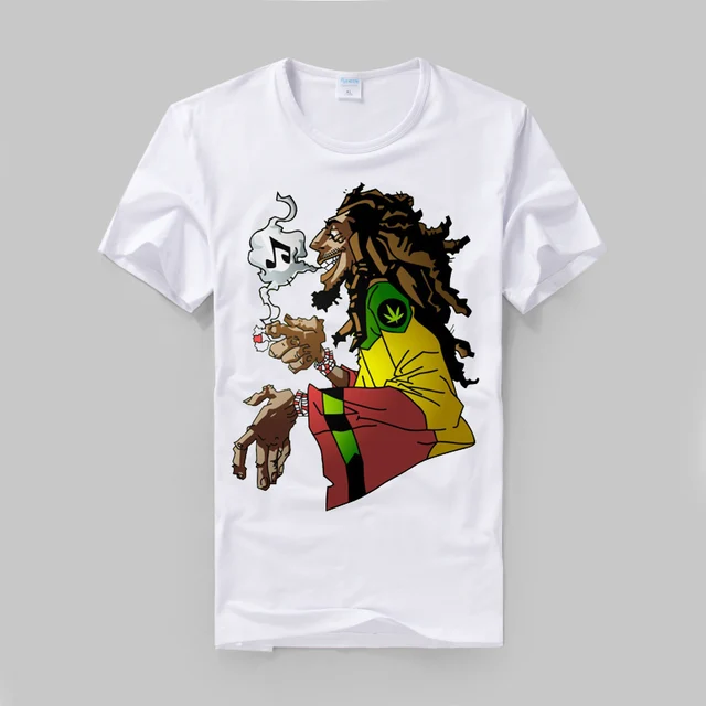 Bob Marley Reggae Rasta Cartoon Prints Vintage Fashion Modal Cotton