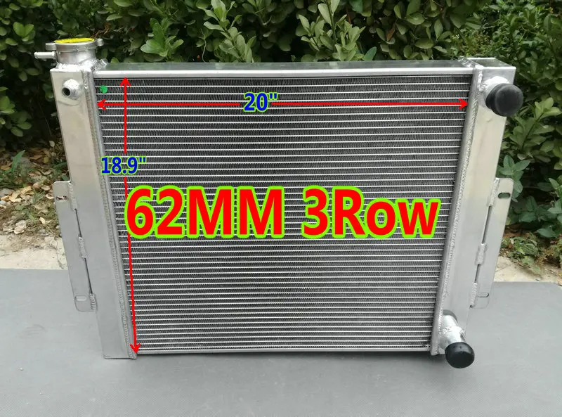 3Row 62mm Racing aluminum radiator for JEEP CJ7 WITH CHEVY V8 LS SWAP
