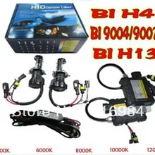 Лучшая цена 35 Вт HID биксенон двойной балки Тонкий комплект H4-3 Би-ксеноновый Комплект переоборудования 6000 K