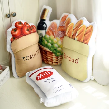 

Creative Food Pillow Cushion Home Sofa Meals Plush Back Cushion Waist Throw Pillow Bay Window Decoration Photo props