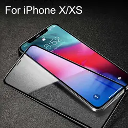 2.5D Закаленное стекло для iPhone X XS Защита экрана для iPhone XS X защитное стекло полное покрытие на защиту без отпечатков пальцев