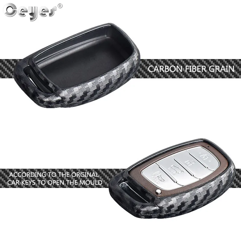Car Key Shell Carbon Fiber Smart Key Covers For Hyundai Verna Sonata Elantra Tucson