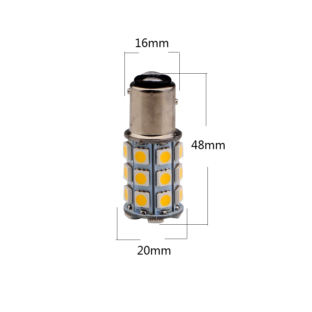 6X24 V p21w 1156 BA15S p21/5 w 1157 BAY15D 5050 27 SMD Светодиодная Лампочка С чипом, тормозной сигнал заднего хода, стояночный задний Поворотный Светильник