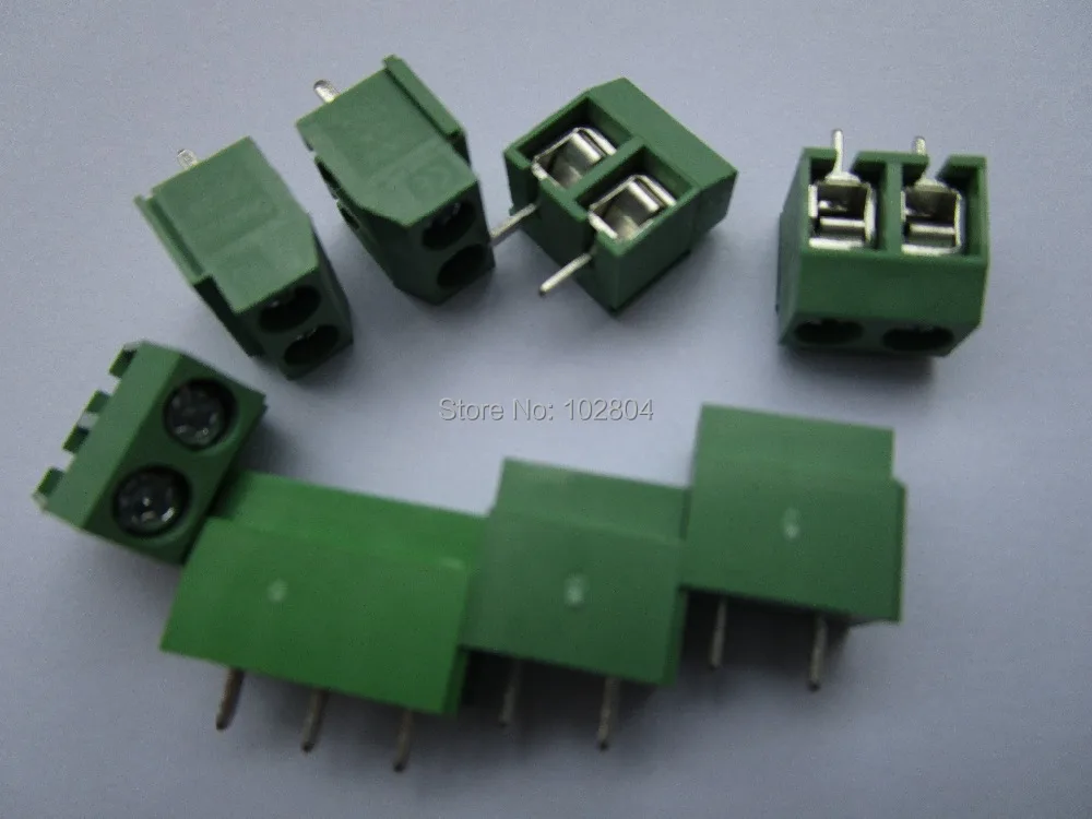 

600 Pcs Green 2way/pin Pitch 5.0mm Screw Terminal Block Connector Wire Protector Type DC126V