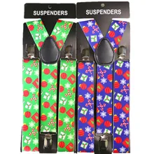 3,5 см широкие рождественские подтяжки, регулируемая подвеска для взрослых, ремень с рисунком рождественской елки, для женщин и мужчин, y-образный эластичный бандаж