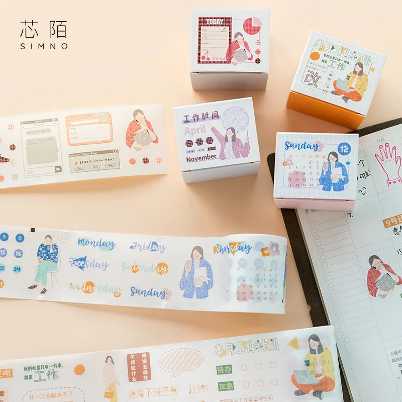 

Washi Paper Tape Career Life Series Hand-decorated Stickers Die-cutting Cutting Free Masking Tape