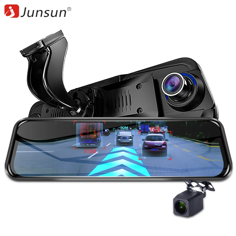 

Junsun 4G ADAS Android Car DVR 10" Streaming RearView Mirror 1080P WiFi GPS Driving Recorder Registrar Special Video Camera