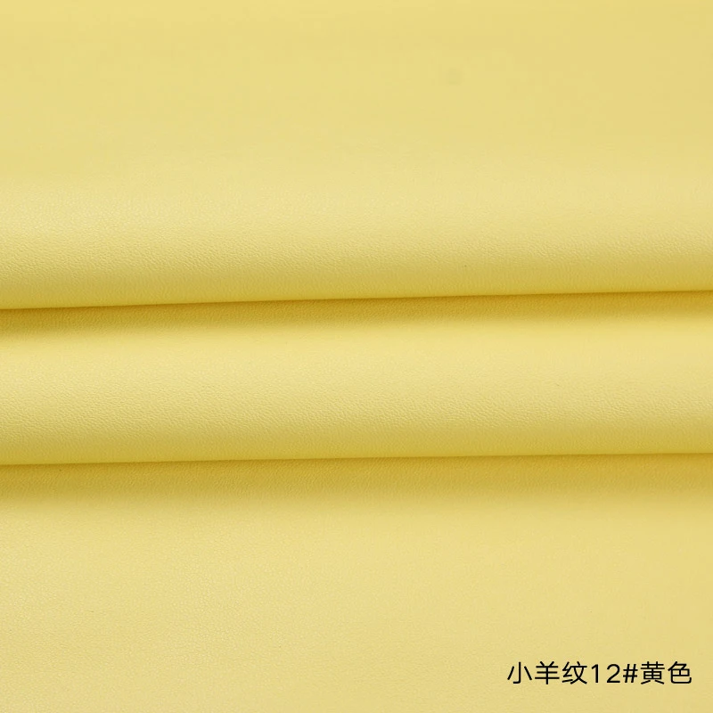 High Quality Micro Sheep pattern 12# Yellow PU Leather fabric with little elastic for DIY furniture bag material(50x69cm) | Дом и сад