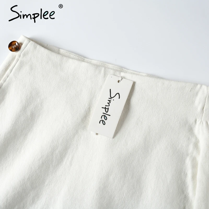 Женская юбка-карандаш Simplee белая, повседневная уличная юбка с высокой талией с молнией и пуговицами, короткая юбка для лета