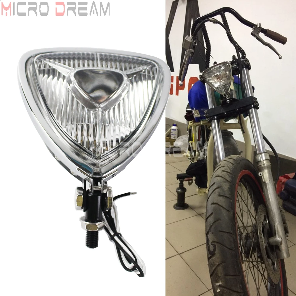 Motorcycle High//Low Beam Head Light Headlight for Harley Honda Yamaha Kawasaki Suzuki Cruiser Bobber Cafe Racer Old School Chopper Touring Atv Scooter Offroad black