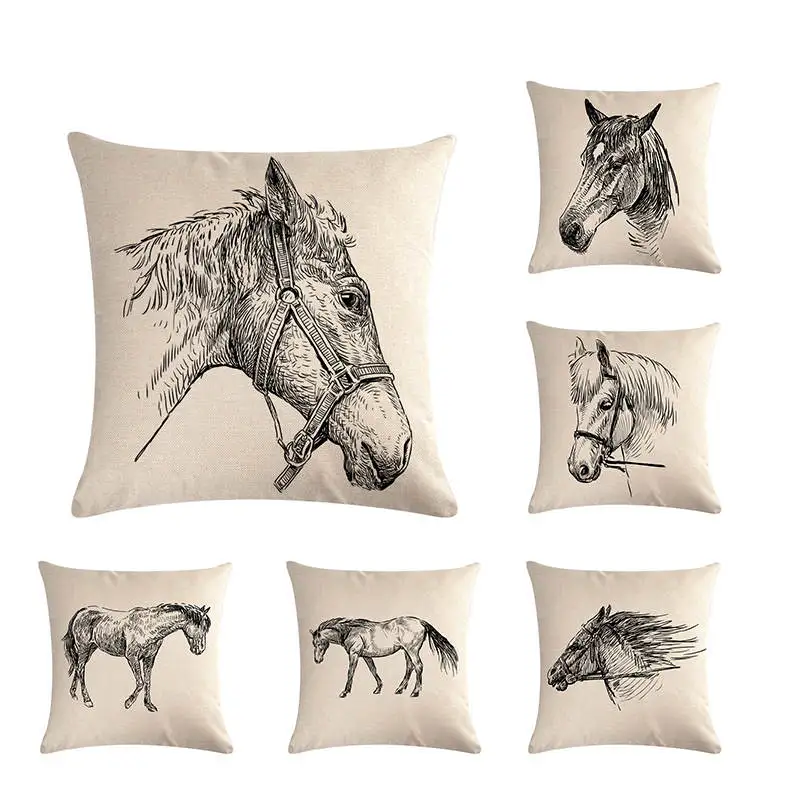 Новинка 2018 г. наволочка из хлопка и льна с животными 45 х45 см домашняя декоративная