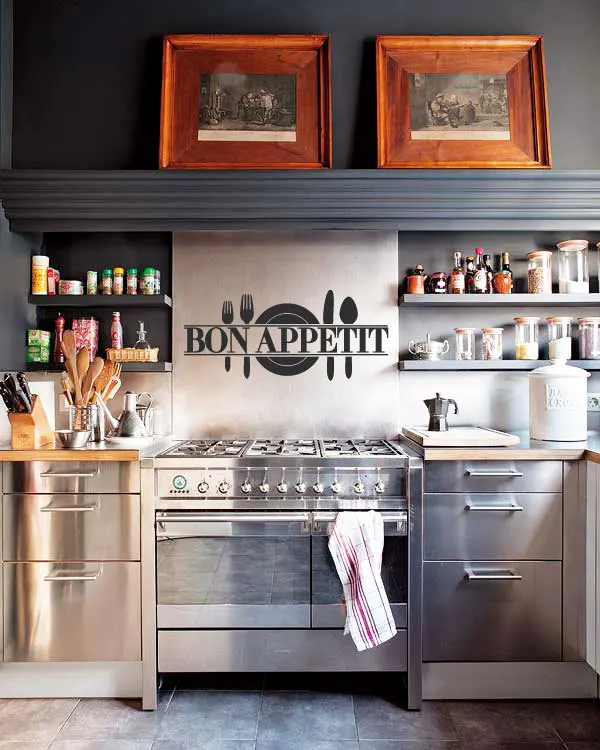 

2014 Famous saying in French "bon appetit" for Kitchen Restaurant vinyl stickers wall art stickers