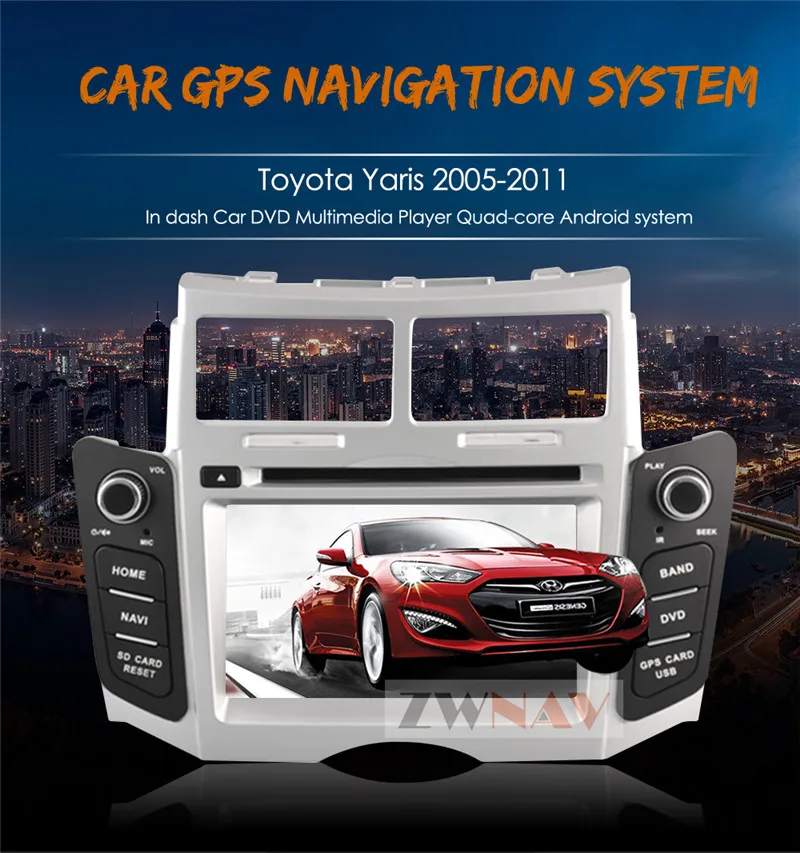 Flash Deal Android 8.0 8 Core RAM 4GB ROM 32GB Car Screen Radio For Toyota Yaris 2005-2011 Black Car DVD Player GPS Navigation Doble DIN 0