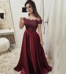 Burgundy Evening Dress Lace Formal Occasion Dresses Off Shoulder Short Sleeves Vestido Longo Festa Abendkleider Burgundy Evening Dress Lace Formal Occasion Dresses Off Shoulder Short Sleeves Vestido Longo Festa Abendkleider