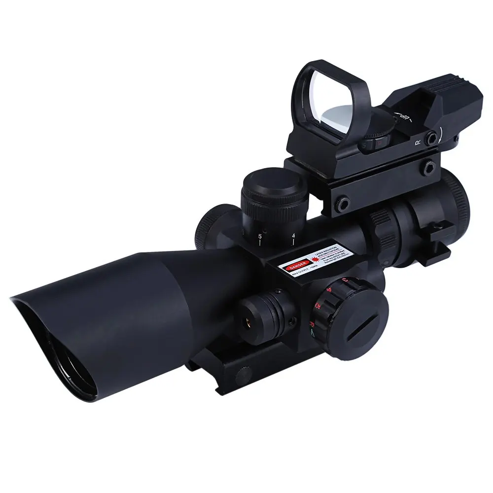 

Outlife Hunting 2.5 - 10X40 Tactical Optics Riflescope Red / Green Laser Dual Illuminated Scope Mil-dot 20mm Rail Mount