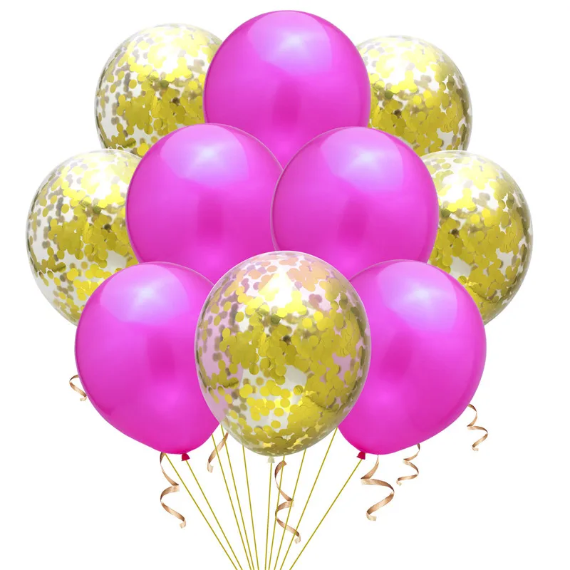 Новые золотые, розовые, золотые, серебряные конфетти латексные шары для украшения дня рождения