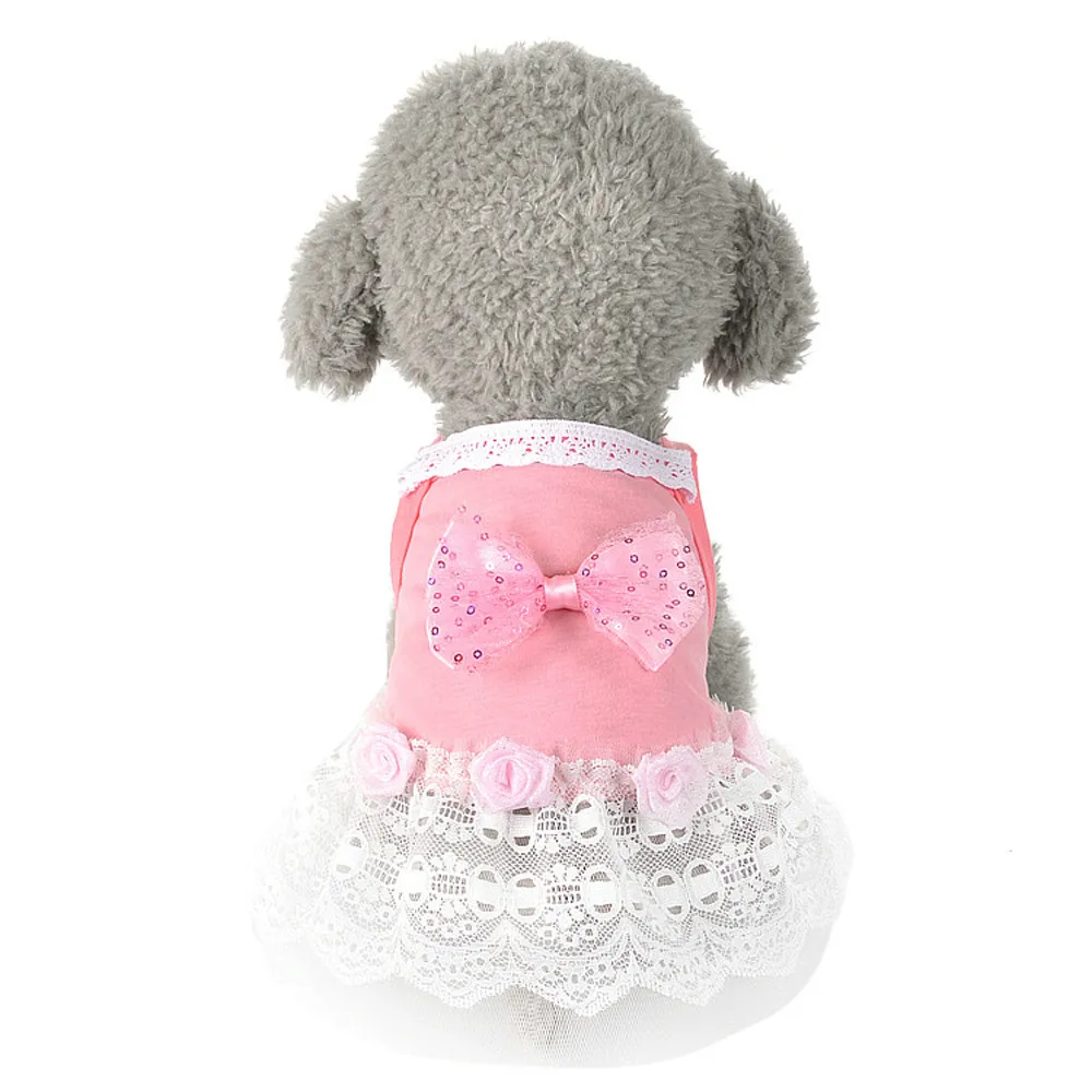 Dog Pet Bow Tutu Dress Lace Skirt Cat Puppy Princess Costume Apparel Clothes