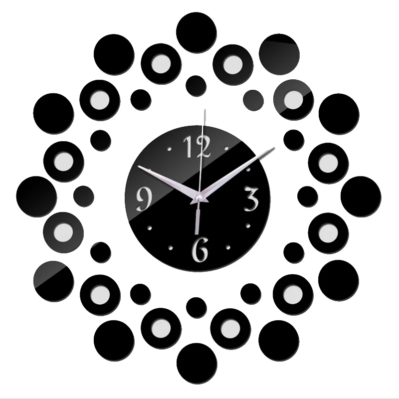 

2018 New Acrylic Wall Clocks 3d Mirror Diy Clock Sticker Horloge Watch Large Decorative Quartz Living Room Modern free shipping