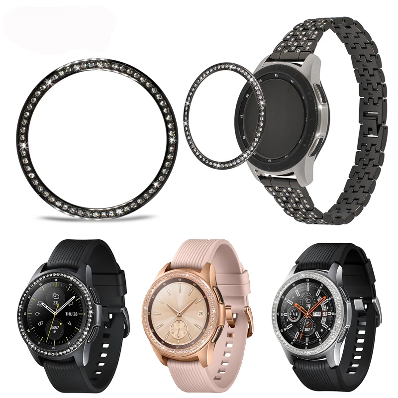 Кольцо Gear S3 для Samsung Galaxy Watch 46 мм 42 металлическое АЛМАЗНОЕ КОЛЬЦО с клейким