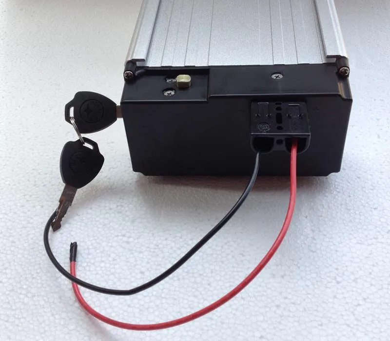 Cheap 48V 20ah Li-ion Rechargeable Battery Rear Rack Case & Charger ebike for 500W 750W 1000W motor  Aluminum Housing With 2A Charger 2