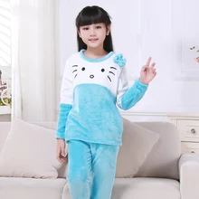 Детские флисовые пижамы зимняя теплая фланелевая одежда для сна одежда для отдыха для девочек и мальчиков коралловые флисовые детские пижамы для больших детей J1248